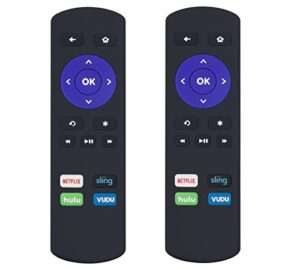 2 pack vinabty new ir replacement remote control compatible with roku express 1 2 3 4 hd lt xs xd media player