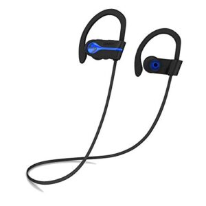 senso bluetooth wireless headphones, best sports earphones w/mic ipx7 waterproof hd stereo sweatproof earbuds for gym running workout 8 hour battery noise cancelling headsets cordless heapdhone – blue