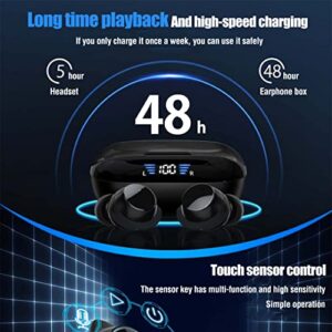 Wireless Earbuds 5.3 Bluetooth Premium Fidelity Sound Quality Digital LED Display Charging Case,IPX7 Waterproof Built-in Mic Sport Earbuds, Smart Earbuds for All Smart Devices Voice Assistant Black