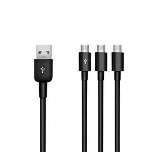 duttek usb to micro usb splitter cable, 3 in 1 usb 2.0 a male to three micro usb male 1 to 3 sync charging cable adapter cord (25cm/10 inch)