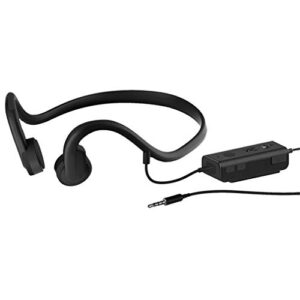 bone conduction headphones, open ear sports headphone, with ip8 waterproof sweatproof and noise reduction microphone, for running, sports, fitness,black