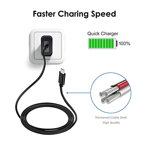Wall Charger & 5ft USB C Charging Cable Cord Compatible with Anker Soundcore Boost Mini 3/Life P2/A2/U2/Dot 2 Bluetooth Speaker, NC Life A1, Liberty 3 Pro/2 Pro/Air 2/Air 2 Pro Spirit X2 Dot 2 Earbuds