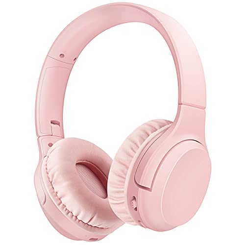 60H Kids Wireless Headphones, Wireless Headphones with Microphone for Kids，85dB/94dB Volume Limit, Foldable Toddler Headphones Over Ear for School Travel, Wired Headset for iPad Chromebook Girls Boy