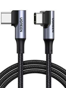 ugreen 100w usb c cable 90 degree pd3.0 fast charging compatible with macbook pro 2022, ipad pro 2022, elitebook, dell xps/inspiron, samsung galaxy s23/s22/z fold, pixel, switch, etc. 3.3ft
