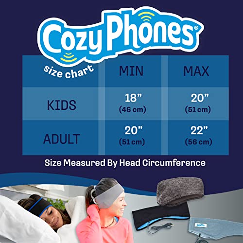 CozyPhones Sleep Headphones - Wireless Over Ear Headphones from Ultra Thin Cool Mesh Chordless Head Phones for Side Sleepers, Meditation, Running, Laptop, and Phone - Black Lycra