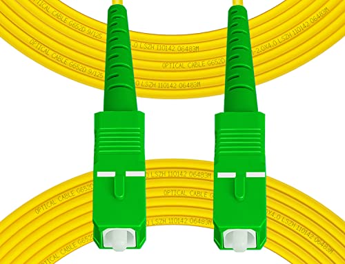 Fibergaga-5m(16ft) OS2 SC/APC to SC/APC Fiber Patch Cable Single Mode Fiber, Simplex, Length Option: 0.5M(1.6ft)-100m(328ft) 9/125μm 2.0mm Cable Diameter Fiber Optic Cable