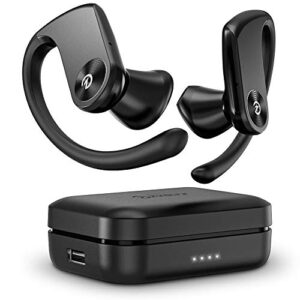 ZVOLTZ Pro Wireless Earbuds Sport Running Ear Hooks Bluetooth Earphone 5.0 in-Ear Wireless Headphones IPX5 Sweat Resistance w/Mic & Charging Case, Built-in Battery Pack for Workout Gym Sport, Black