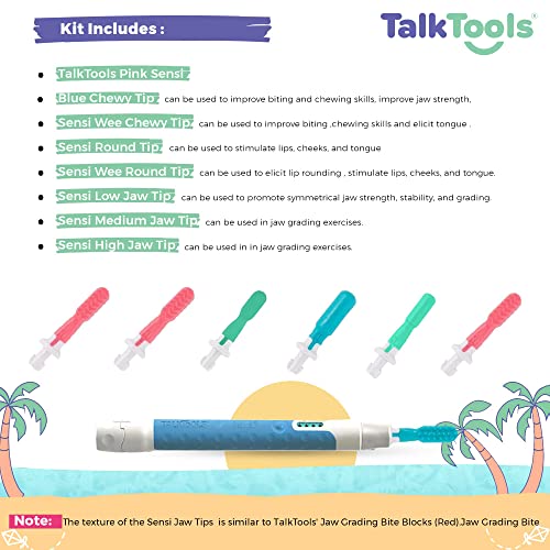 TalkTools® Sensi (Ocean Blue) Oral Sensory Therapy Tool with 7 Sensi Jaw Tips