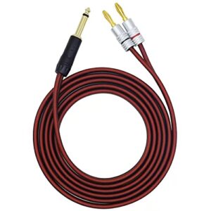 yuchenfeng 1/4 ts to banana plugs speaker cable 6.35mm ts to banana plugs speaker audio wire 1/4 ts male to dual banana plugs 14awg 16.4ft ofc hi-fi speaker cable for dj applications mixers