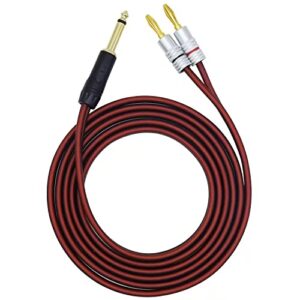 Yuchenfeng 1/4 TS to Banana Plugs Speaker Cable 6.35mm TS to Banana Plugs Speaker Audio Wire 1/4 TS Male to Dual Banana Plugs 14AWG 16.4FT OFC Hi-Fi Speaker Cable for DJ Applications Mixers