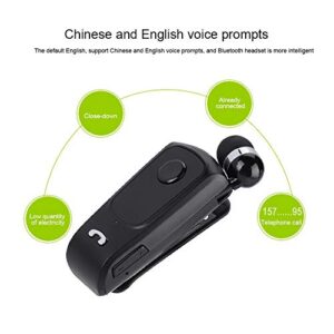 Tosuny Fineblue F920 Bluetooth 4.1 Headset Wireless Earpiece Retractable Handsfree Earphone Sports for Smartphone(Black)