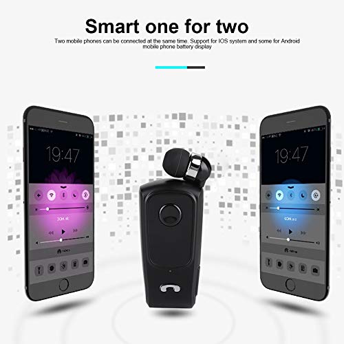 Tosuny Fineblue F920 Bluetooth 4.1 Headset Wireless Earpiece Retractable Handsfree Earphone Sports for Smartphone(Black)