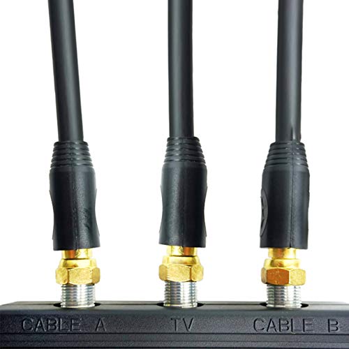 Network Switch - Coax Splitter 2 Way - Antenna Splitter - Manual Transfer Switch - Coax Cable Splitter 2 Way - Coaxial Cable Adapter For TV - 2 Way Coax AB Switch For TV - 1 Pack - STEREN 200-315