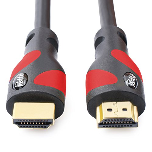 Postta HDMI Cable(50 Feet Red) HDMI 2.0V Support 4K 2160P,1080P,3D,Audio Return and Ethernet - 1 Pack