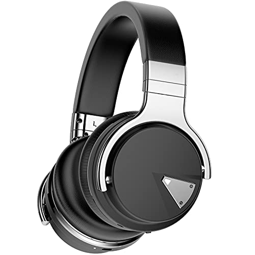 Tapvos E7 Noise Cancelling Over The Ear Headphones with Wireless Bluetooth, Built-in Microphone, Deep Bass, 28 Hours Playback, Works with Android and Windows (Black)