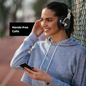 Tapvos E7 Noise Cancelling Over The Ear Headphones with Wireless Bluetooth, Built-in Microphone, Deep Bass, 28 Hours Playback, Works with Android and Windows (Black)