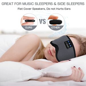 LC-dolida Sleep Headphones, Bluetooth Sleep Mask Sleeping Headphones Wireless Sleep Mask with Bluetooth Headphones 5.2 Bluetooth Eye Mask for Sleeping Long Time Play Music Headset Gifts for Men Women