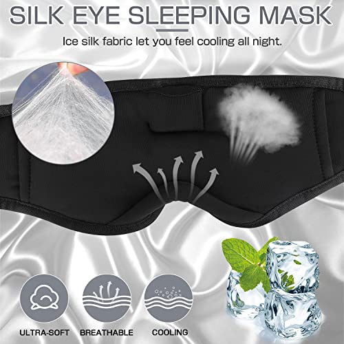 LC-dolida Sleep Headphones, Bluetooth Sleep Mask Sleeping Headphones Wireless Sleep Mask with Bluetooth Headphones 5.2 Bluetooth Eye Mask for Sleeping Long Time Play Music Headset Gifts for Men Women