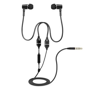 Docooler 3.5mm Earphone Stereo Music Headset Air Tube in-Ear Headphone Radiation Free Noise Reduction Line Control Music & Calls for Phones Desktop PC