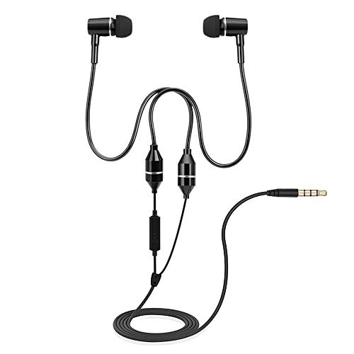 Docooler 3.5mm Earphone Stereo Music Headset Air Tube in-Ear Headphone Radiation Free Noise Reduction Line Control Music & Calls for Phones Desktop PC