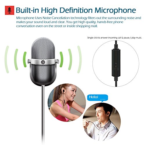 Docooler 3.5mm Earphone Stereo Music Headset Air Tube in-Ear Headphone Radiation Free Noise Reduction Line Control Music & Calls for Phones Desktop PC