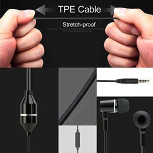 Docooler 3.5mm Earphone Stereo Music Headset Air Tube in-Ear Headphone Radiation Free Noise Reduction Line Control Music & Calls for Phones Desktop PC