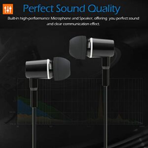 Docooler 3.5mm Earphone Stereo Music Headset Air Tube in-Ear Headphone Radiation Free Noise Reduction Line Control Music & Calls for Phones Desktop PC