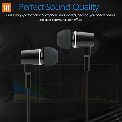 Docooler 3.5mm Earphone Stereo Music Headset Air Tube in-Ear Headphone Radiation Free Noise Reduction Line Control Music & Calls for Phones Desktop PC