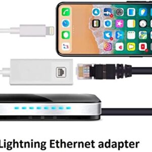 [Apple MFi Certified] Lightning to Ethernet Adapter,RJ45 Ethernet LAN Network Adapter Cable with 8 Pin Connector Compatible with iPhone 13/12/11/XS/XR/X/8/7/iPad/iPod, Plug and Play, Supports 100Mbps