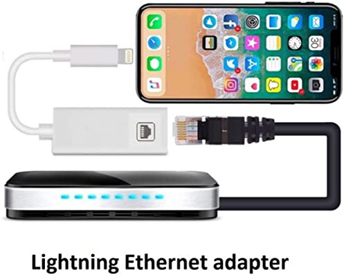 [Apple MFi Certified] Lightning to Ethernet Adapter,RJ45 Ethernet LAN Network Adapter Cable with 8 Pin Connector Compatible with iPhone 13/12/11/XS/XR/X/8/7/iPad/iPod, Plug and Play, Supports 100Mbps