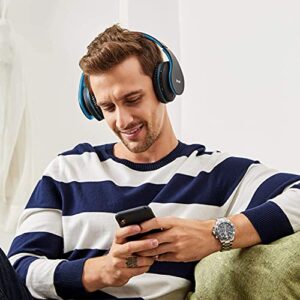 2 Items,1 Black Blue Zihnic Over-Ear Wireless Headset Bundle with 1 Black Gray Zihnic Foldable Wireless Headset