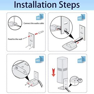 Bedycoon Pair Steel White Wall Mount Brackets Replacement Compatible with Bose OmniJewel Lifestyle 650 Home Entertainment System and Bose Surround Speakers 700