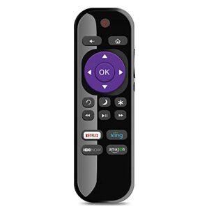 gvirtue lc-rcrus-17 universal remote control replacement for sharp roku smart tv remote all sharp roku smart led tv with netflix, amazon, sling, hbonow button