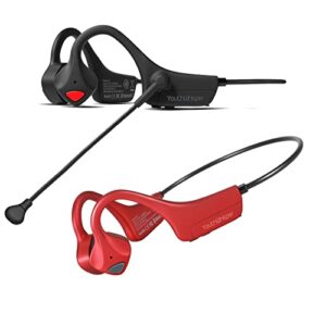 youthwhisper bone conduction headphones bluetooth 5.0, wireless open ear headphones with mic lightweight-waterproof headsets for sports fitness workouts