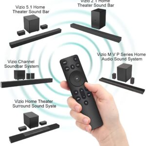 New Bluetooth Replacement Remote fit for Vizio 2.1 5.1 Home Theater Sound Bar, Vizio M, V, P-Series Home Audio Sound System, Vizio Channel Soundbar System with Subwoofer