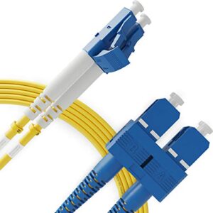 beyondtech lc to sc single mode fiber patch cord (insensitive) – duplex – 5m – upc/upc – 9/125um os2 100g pureoptics cable series