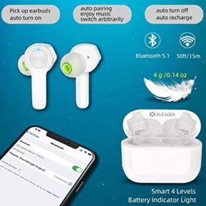 [Pearl White] Bluetooth Earbuds XLeader Pro Smart Touch Wireless Earphones with HiFi Bass USB-C Charging Case Mic 48H Playtime 6 pairs Ear Tips and Pouch Headphones for iPhone Sports Girl Working Gift