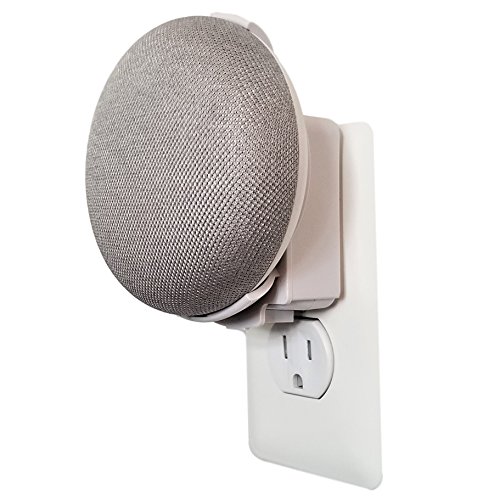 Dot Genie Google Home Mini (1st Gen) Backpack: The Simplest and Cleanest Outlet Wall Mount Hanger Stand for Home Mini (1st Gen) - No Cord Wrapping Required - Designed in USA (White)