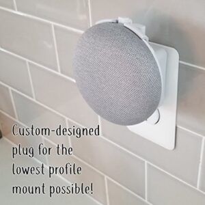 Dot Genie Google Home Mini (1st Gen) Backpack: The Simplest and Cleanest Outlet Wall Mount Hanger Stand for Home Mini (1st Gen) - No Cord Wrapping Required - Designed in USA (White)