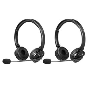 2 pack luxmo bluetooth headphones with mic w/noise cancelling great for zoom meetings/skype calls/call centers operators/truck drivers/any businesses/home office use- save on this bundle deal!