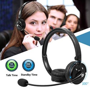 2 Pack LUXMO Bluetooth Headphones with Mic W/Noise Cancelling Great for Zoom Meetings/Skype Calls/Call Centers Operators/Truck Drivers/Any Businesses/Home Office use- Save ON This Bundle Deal!