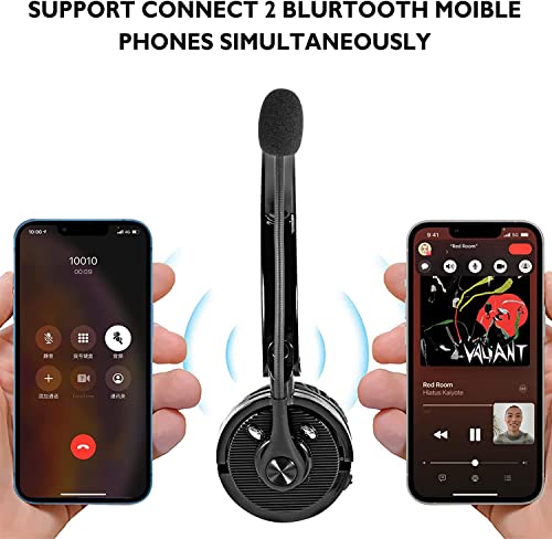 2 Pack LUXMO Bluetooth Headphones with Mic W/Noise Cancelling Great for Zoom Meetings/Skype Calls/Call Centers Operators/Truck Drivers/Any Businesses/Home Office use- Save ON This Bundle Deal!