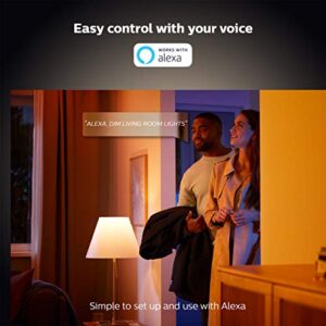 Echo Dot (3rd Gen) Charcoal Bundle with Philips Hue White 2-pack A19 Smart Bulbs, Bluetooth & Zigbee compatible (No Hub Required)