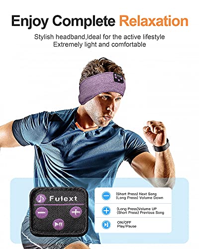 Sleep Headphones Sports Headphones Headband,Fulext Sleeping Bluetooth Headphones Sleep Mask with Ultra-Thin HD Stereo Speakers Perfect for Side Sleepers Insomnia,Workout,Jogging,Yoga,Travel,Gift Idea