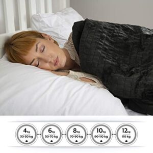 Senso-Rex Weighted Blanket Zipper Duvet Cover System 4 Seasons for Adults / Teenagers for a Better Night's Sleep: 135x200 , 10 kg. Dark Gray