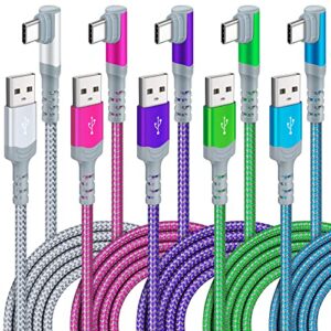 【5-pack】 usb c cable,10ft 3.1a type c charger fast charging cable durable nylon braided right angle usb c charging cable compatible with samsung s22,ipad pro 12.9 air mini macbook air,pixel 7