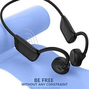 LIBMING Open Ear Bluetooth Bone Conduction Sport Headphones, Waterproof Wireless Earbuds for Workouts and Running - Built-in 32G Memory Card,Bluetooth 5.3 Swimming Headset with Mic-Black