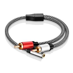 morelecs rca to 3.5mm female 3.5mm female to 2rca male stereo audio cable 3.5mm 1/8″ trs stereo to dual rca jack adapter cable for smartphones, mp3, tablets, home theater 12 inch