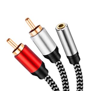 MORELECS RCA to 3.5mm Female 3.5mm Female to 2RCA Male Stereo Audio Cable 3.5mm 1/8" TRS Stereo to Dual RCA Jack Adapter Cable for Smartphones, MP3, Tablets, Home Theater 12 Inch