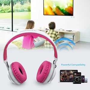 2 Packs Riwbox WT-7S Kids Headphones Wireless, Foldable Stereo Bluetooth Headset with Mic Compatible with PC/Laptop/Tablet/iPad
